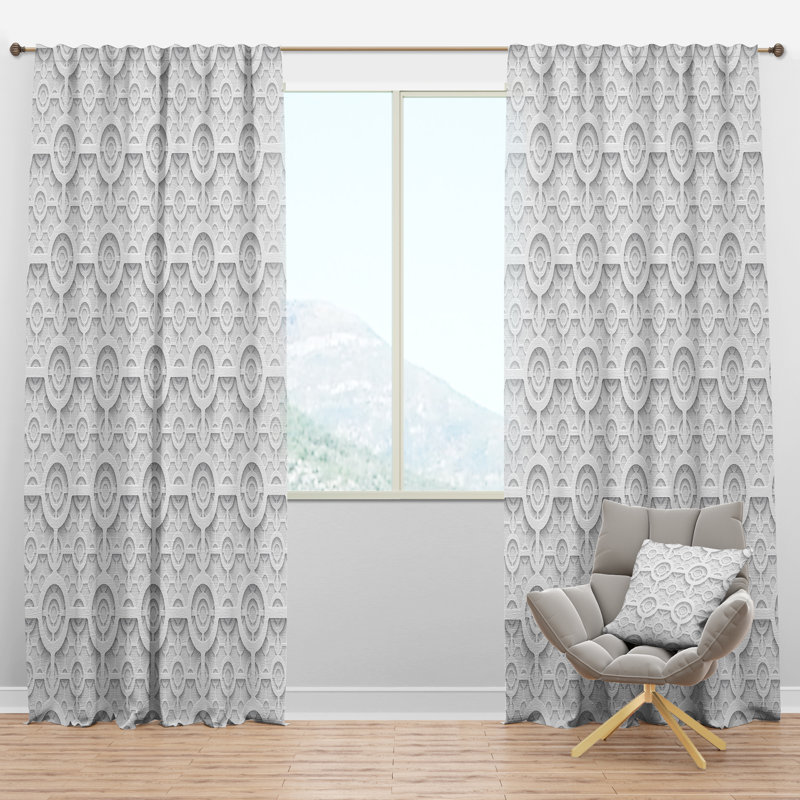 Panneau de rideau simple semi-diaphane avec passe-tringle Scandinavian, l 52 po x L 120 po