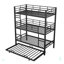 Metal Twin Size Triple Bunk Bed With Trundle-2063536518