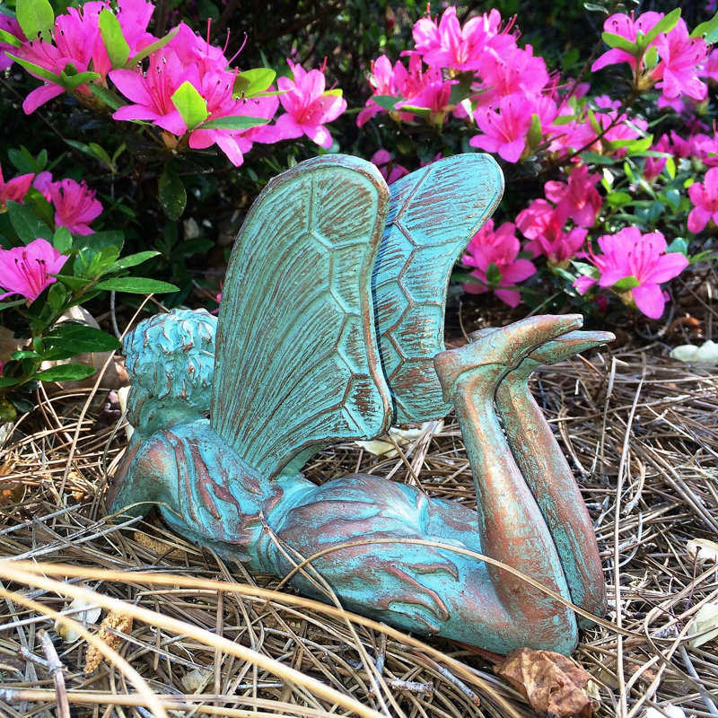 Statue de jardin Suffolk Fairy Dreamer, H 5,5 po x l 2 po x P 8 po