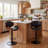 Swivel Adjustable Height Bar Stools Pu Leather Counter Stools With Bentwood Back For Bar, Kitchen And Dining Room-344063398-344969820