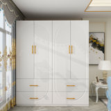 Armoire-penderie avec portes à fermeture douce Merta