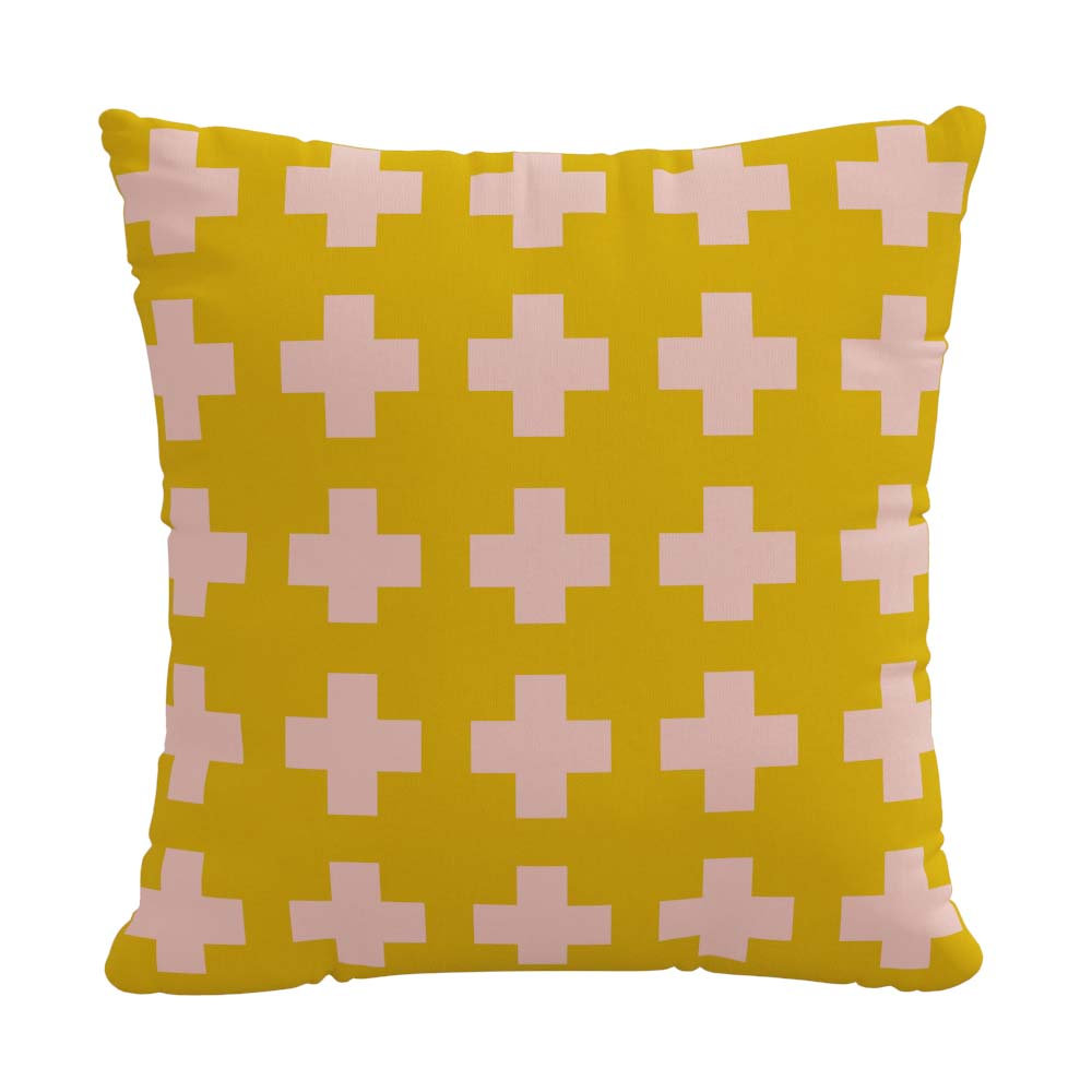 Dema Throw Pillow, 20" x 20", Yellow