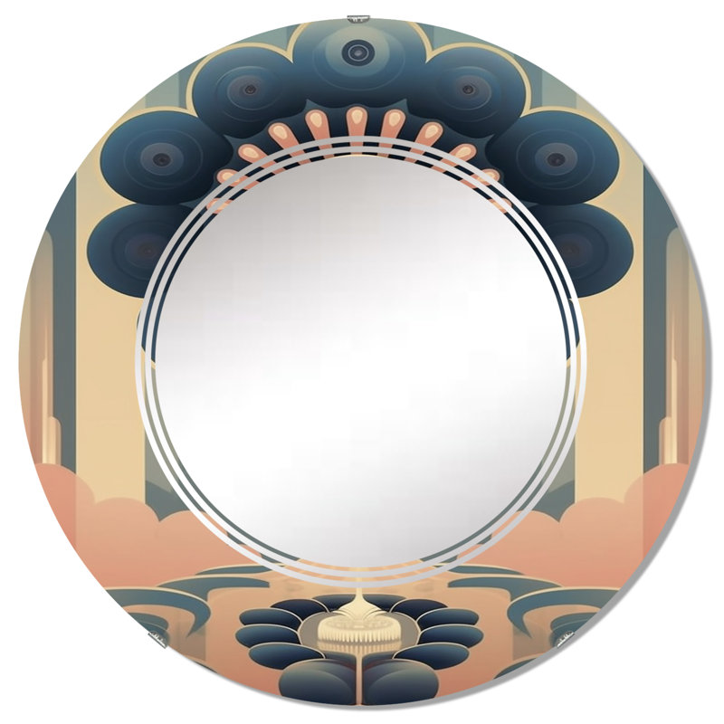 Jampier - Miroir mural moderne rond, 32 po x 32 po