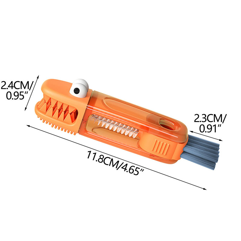 Bouteille d'eau avec petit couvercle et brosse pour bouche, rouge