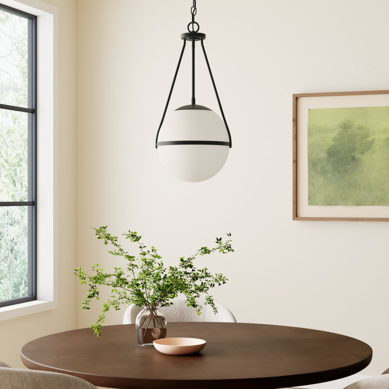 Romo 1-Light Pendant in Matte Black, Matte Black