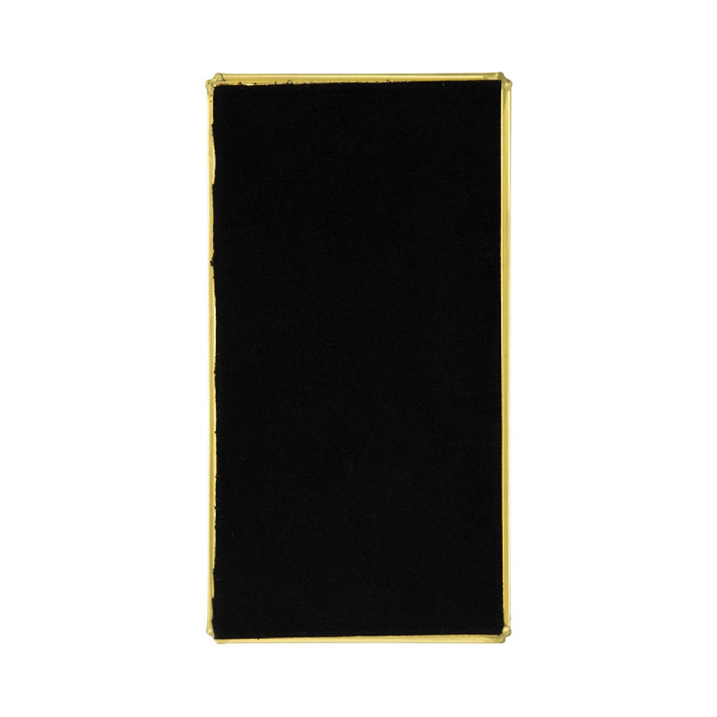 Clear Rectangular Glass Tray with Gold Rim