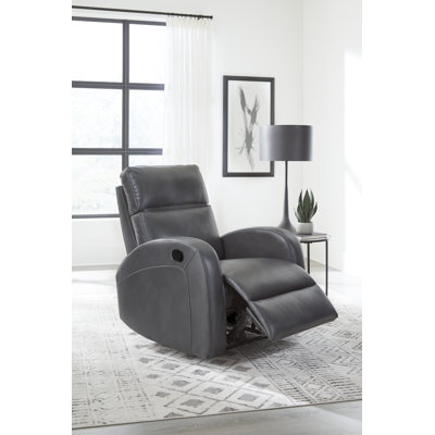 33" Upholstered Manual Recliner with Curved Arms