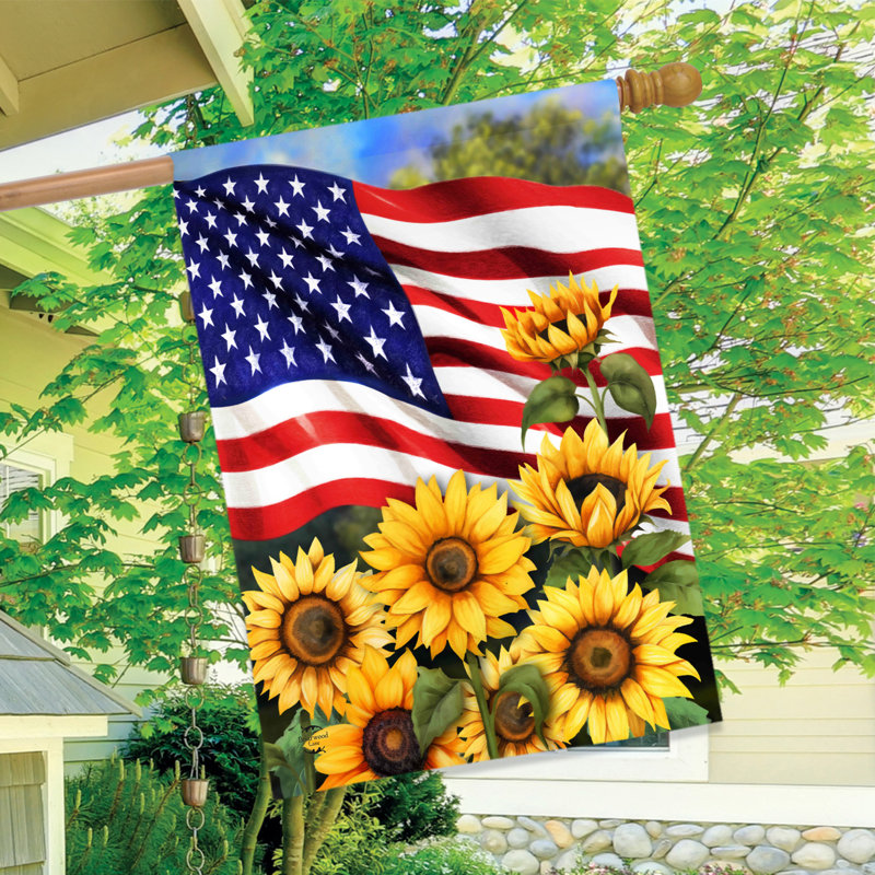 Drapeau américain des tournesols