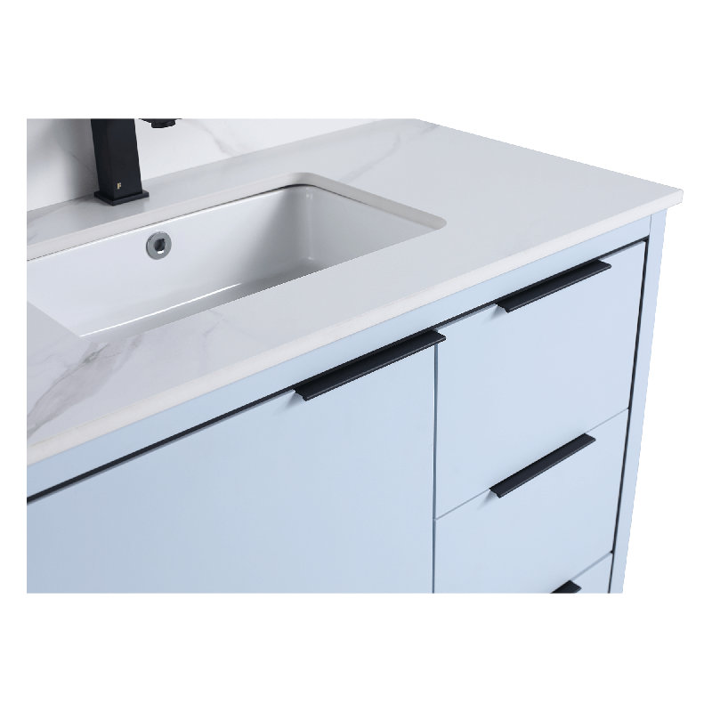 Gesel 36'' Single Bathroom Vanity with Stone Top, Satin Brass, Walnut Ebony, White