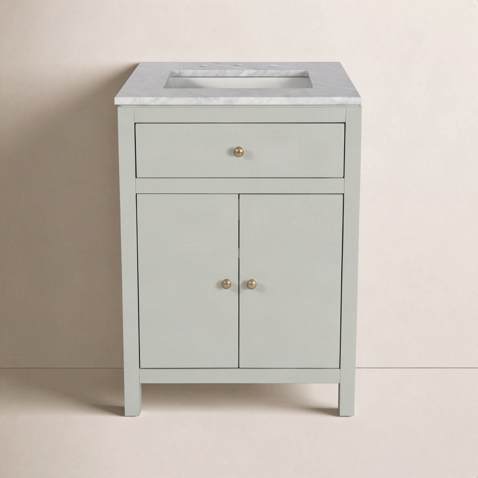 Celine 24" Carrara Marble Single Bathroom Vanity, Green