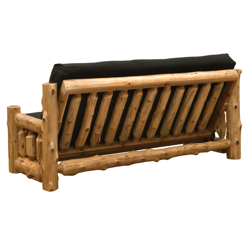 Futon en rondins de cèdre avec matelas Fireside Lodge - Natual - Assemblage fini, Assemblage partiel