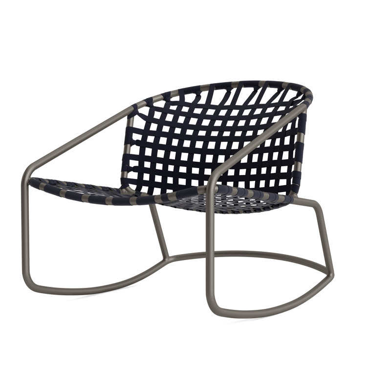 Kantan Outdoor Lounge Chair, Mica/Marine Suncloth Lace