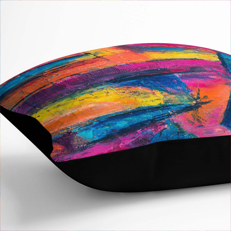 Abstract Square Throw Cushion, Black, 40 x 40 cm