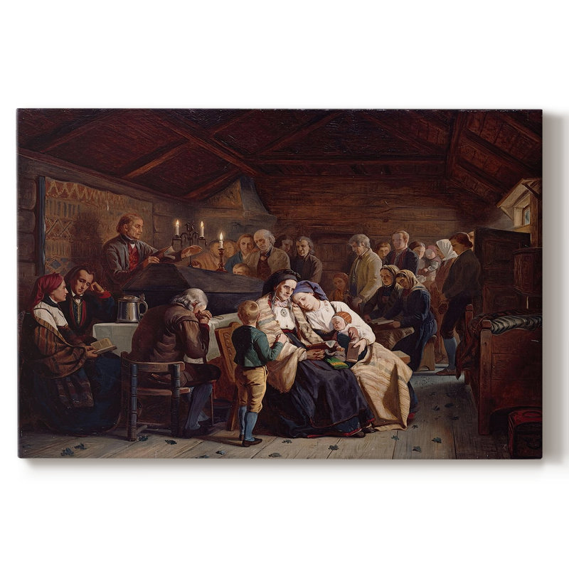 Haugianerne (Low Church Devotion)-Adolph Tidemand-Gallery Wrapped Canvas-1848, 24x36