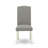 3 Piece Dining Set for Small Spaces Contains a Round Dining Room Table with Pedestal and 2 Dark Shitake Linen Fabric Parson Chairs, Linen White-951835603-951835602-1015088891