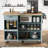 Kitchen Island with Foldable Counter Top, Kitchen Storage Cart with Slide-Out Shelf, Towel Rack and Drawer, Rolling Kitchen Cart on Wheels, for Kitchen, Living Room, Dining Room-2142381201