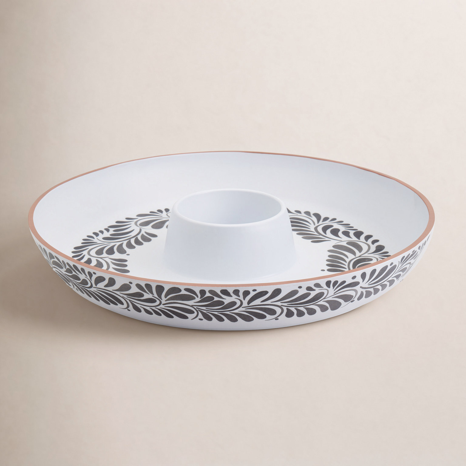 INFUSE Lebrillo Chips and Dip Platter, Black/White
