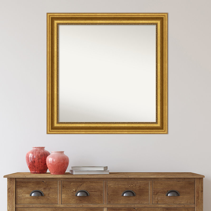 Francel Wood Flat Wall Mirror, 32" H x 32" W