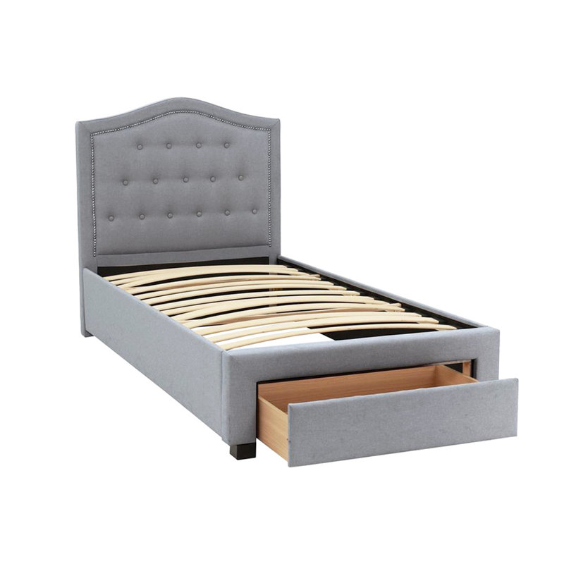 Gurdas Upholstered Platform Storage Bed, Twin, Light Gray