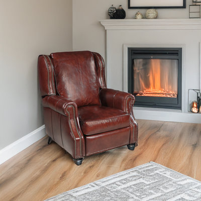 Sayaka Genuine Leather Pushback Recliner