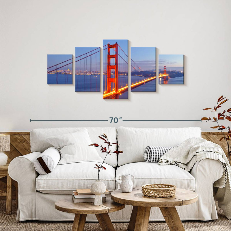 Porte, pont, paysage marin, H 24 po x l 55 po