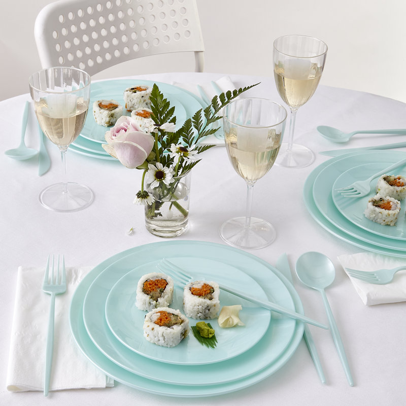 Assiette à dessert jetable en plastique épais, Menthe