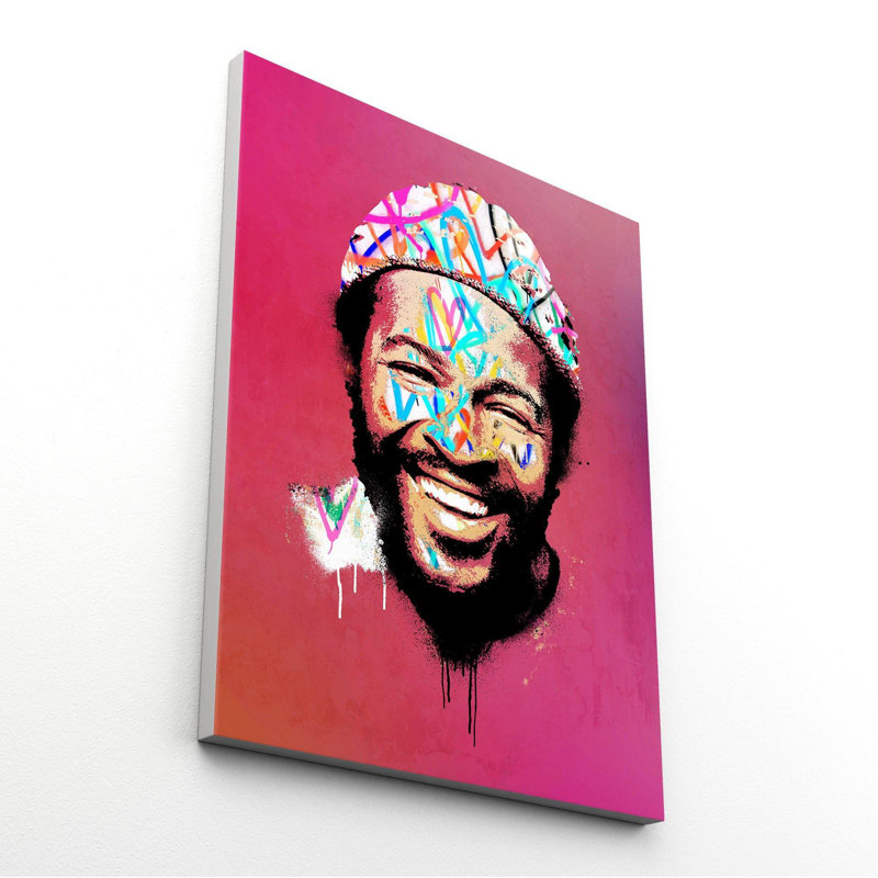 Marvin Gaye Heart Invasion - Print on Canvas, 91cm H x 61cm W x 5cm D, Wrapped Canvas