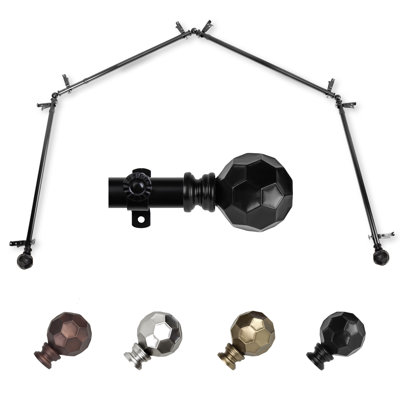 Campanella 4-Sided Bay Window Single Curtain Rod