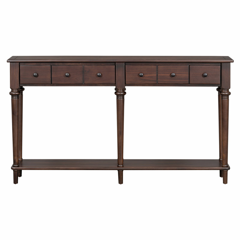 Entryway Table with 4 Drawers, Espresso