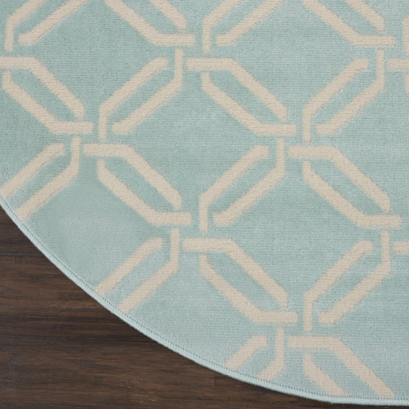 Garnier Geometric Indoor Rug, Round 5'3"