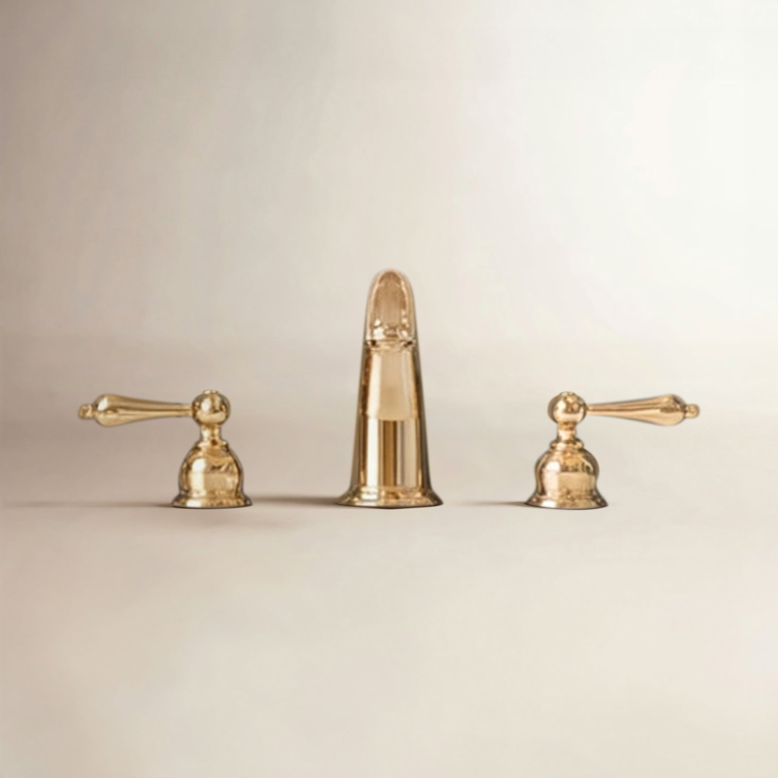 Victorian Widespread Bathroom Faucet with Drain, Polished Brass