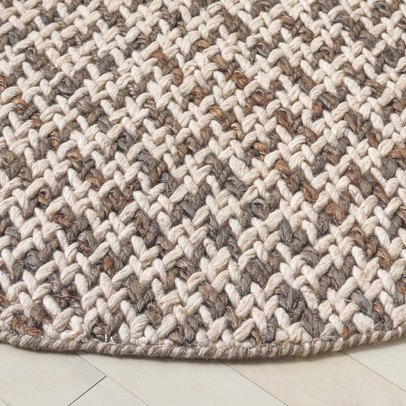 Natural Fiber Couture 104 Hand Loomed Performance Houndstooth Rug, Round 6'