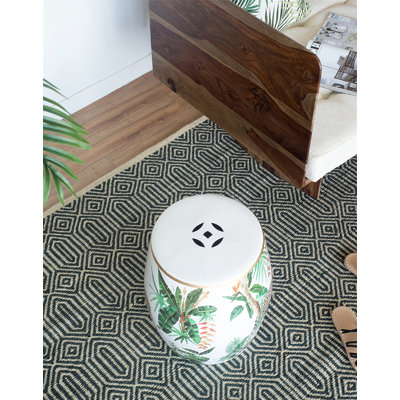 13X13x18" Ceramic Garden Stool