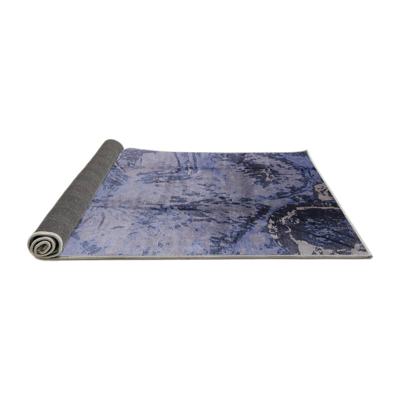 Tapis abstrait bleu, Rond 4 pi