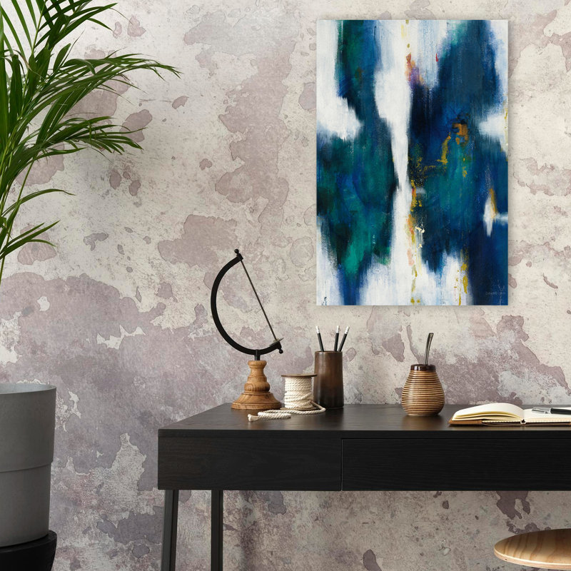 Art abstrait abstrait et bleu, H 24 po x l 16 po