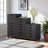 Sutton Black Finish 3-Piece Multi-Storage Cabinet Set With Wheels, 41.33'' H X 57.34'' W X 15.73'' D-578726998
