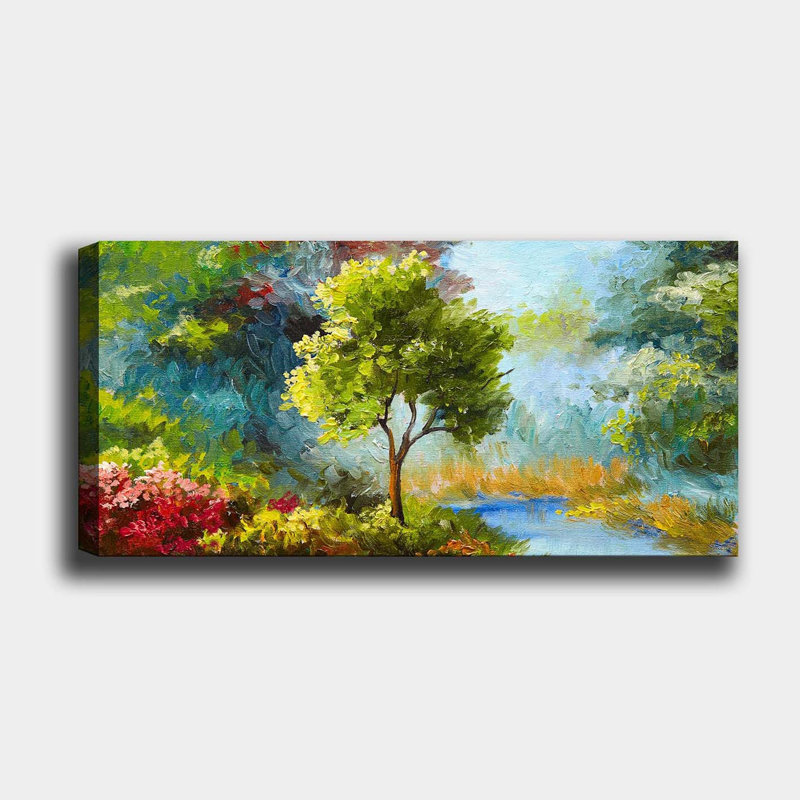 Superbe peinture sur toile décorative, 11,8 po x 31,5 po | 100% toile, encadrée avec un cadre 100% bois (épaisseur: 1,6 po) | Parfait pour la décoration intérieure, le salon et le bureau, élégant et accrocheur
