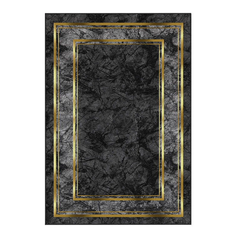 Premium Woven Carpet, 3.3 x 4.6 Feet | 100% Polyester, 740 g/m² | Non-Slip Felt Dot Underside, Machine Washable at 86°F, 0.16 Inch Pile Height | Stylish Digital Print, Easy to Clean, Perfect for Any Room