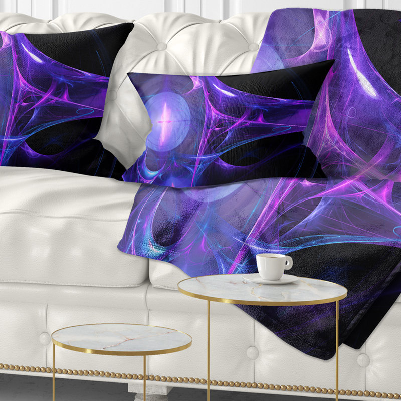 Bougie brillante - coussin imprimé abstrait, 16 po x 1 po, Jaune / Noir, Carré