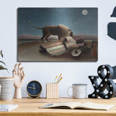 «The Sleeping Gypsy, 1897» par Henri Rousseau, art mural en métal