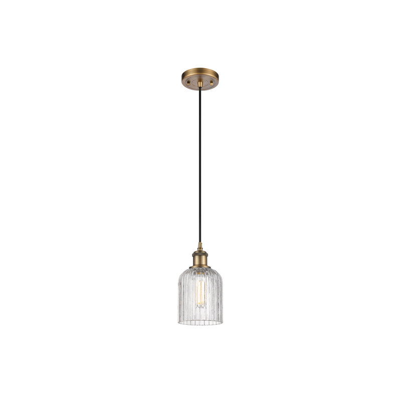 Luminaire suspendu 1 lumière Aalina, Laiton brossé, Clair