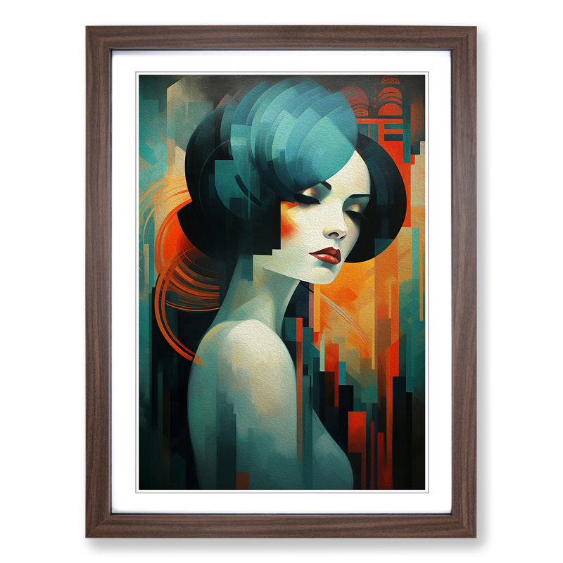 Single Picture Frame Print on Wood, 46cm H x 34cm W, Walnut Framed