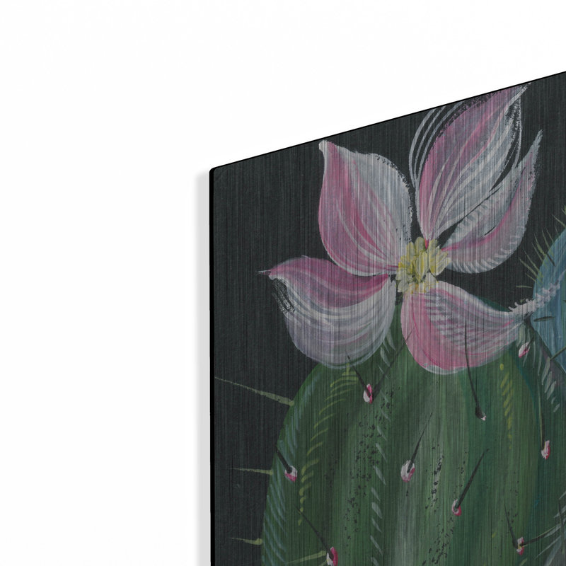 Art mural en métal luxueux «Cactus 1» par Kristy riz, 16 po x 24 po