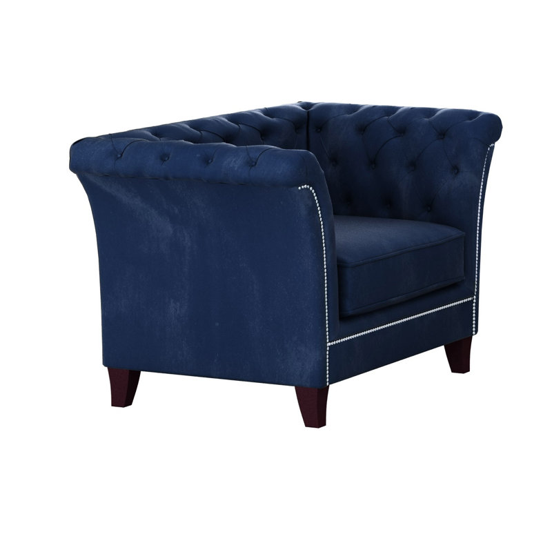  Chesterfield Armchair, Navy Blue
