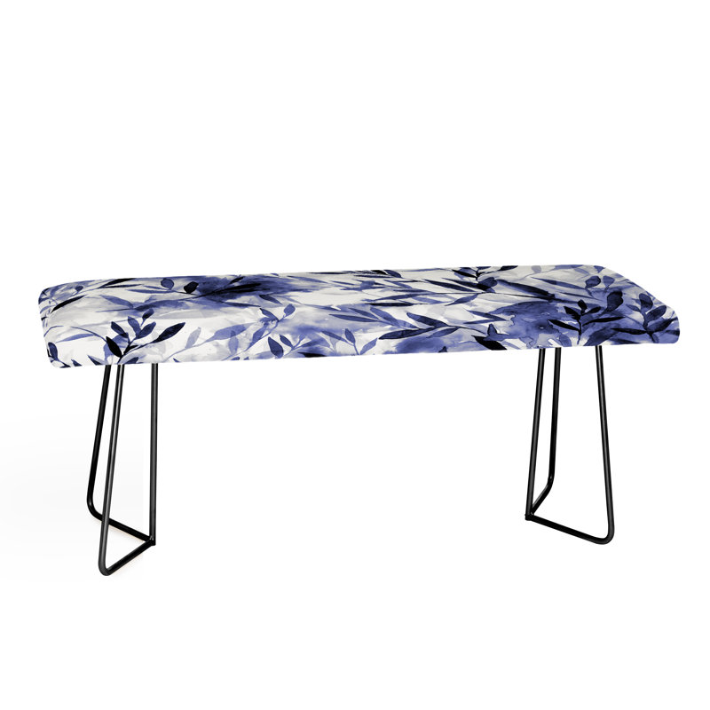 Rudd Upholstered Bench, Purple/Black/Floral