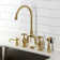 Kingston Brass English Country Two-Handle 3-Hole Deck Mount Bridge Kitchen Faucet with Side Sprayer