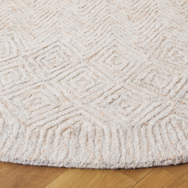 Cappellucci Pine Hand Tufted Wool & Cotton Abstract Rug, Round 6'
