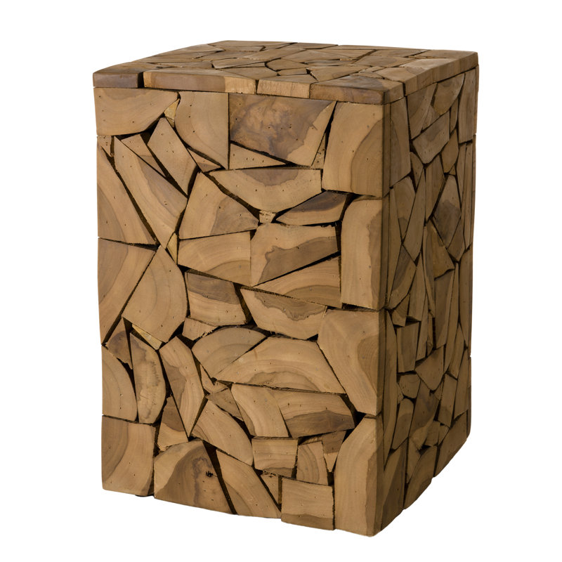 Freddie Solid Wood Block End Table
