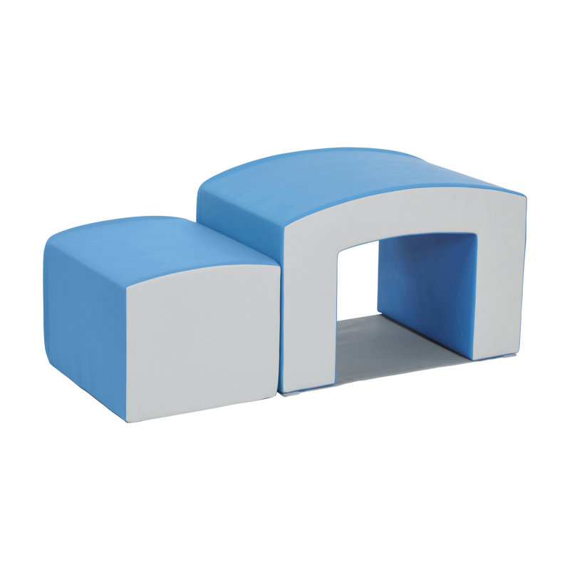 	ECR4Kids SoftZone Junior Tunnel Mix n 'Match et Bump, ensemble de jeu débutant, 2 pièces, Bleu français