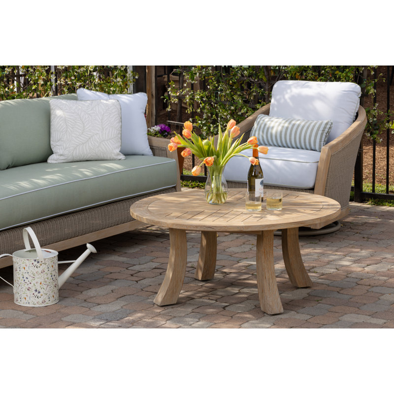 Cambria Outdoor Round Teak Coffee Table